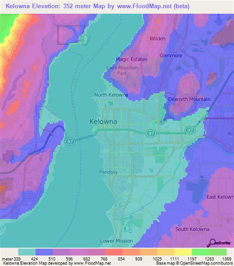 city of kelowna maps|Elevation of Kelowna,Canada Elevation Map, Topography, Contour.